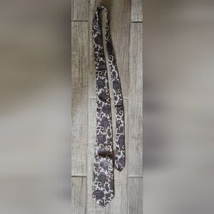 Christian Dior Elegant Silk Paisley Tie in Brown and Cream